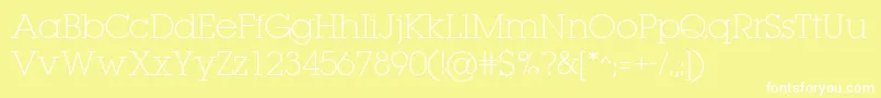 LugaextraExtralight Font – White Fonts on Yellow Background