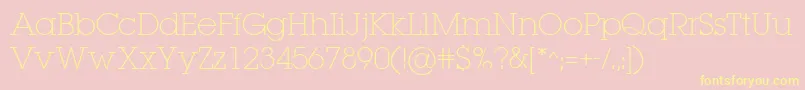 LugaextraExtralight-Schriftart – Gelbe Schriften auf rosa Hintergrund