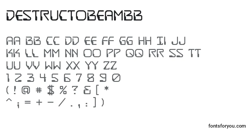 Czcionka DestructobeamBb – alfabet, cyfry, specjalne znaki