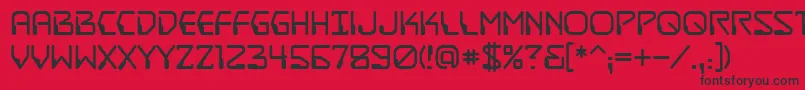 フォントDestructobeamBb – 赤い背景に黒い文字