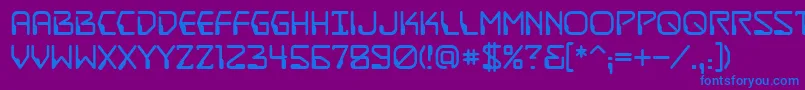 フォントDestructobeamBb – 紫色の背景に青い文字