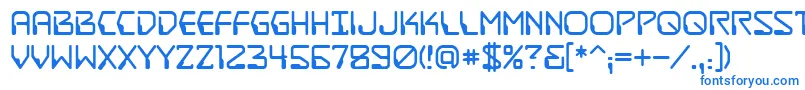 DestructobeamBb-Schriftart – Blaue Schriften auf weißem Hintergrund