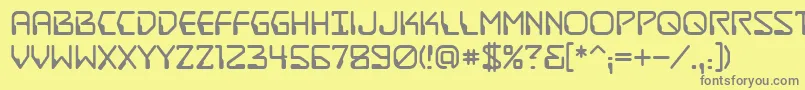 DestructobeamBb-Schriftart – Graue Schriften auf gelbem Hintergrund
