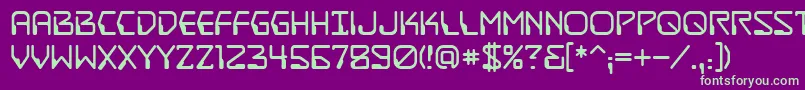 フォントDestructobeamBb – 紫の背景に緑のフォント