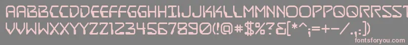 フォントDestructobeamBb – 灰色の背景にピンクのフォント