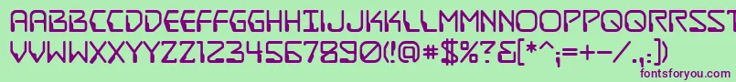 DestructobeamBb-fontti – violetit fontit vihreällä taustalla