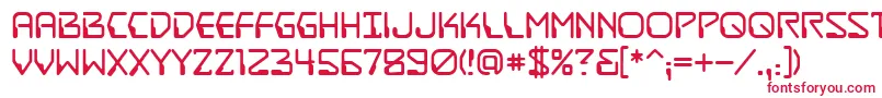 DestructobeamBb-Schriftart – Rote Schriften auf weißem Hintergrund