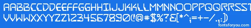 DestructobeamBb Font – White Fonts on Blue Background