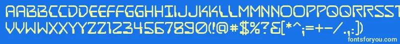 DestructobeamBb-fontti – keltaiset fontit sinisellä taustalla