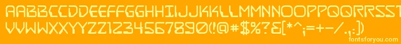 DestructobeamBb-fontti – keltaiset fontit oranssilla taustalla