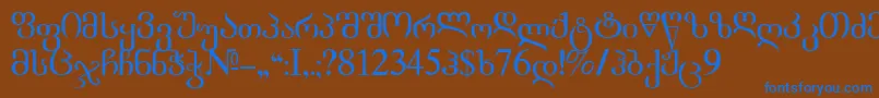 フォントAcad – 茶色の背景に青い文字