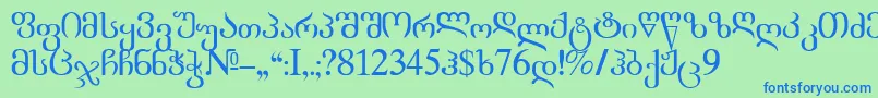 Шрифт Acad – синие шрифты на зелёном фоне