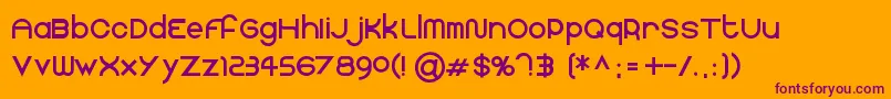 Faucet Font – Purple Fonts on Orange Background