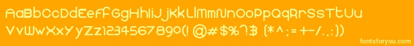 Faucet Font – Yellow Fonts on Orange Background