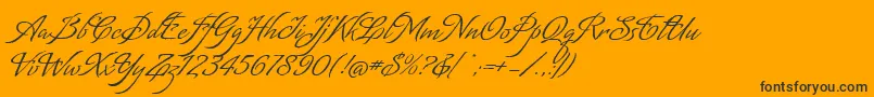 MatogrossoScript-Schriftart – Schwarze Schriften auf orangefarbenem Hintergrund