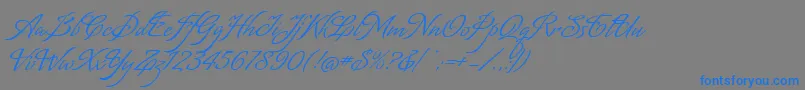 MatogrossoScript Font – Blue Fonts on Gray Background