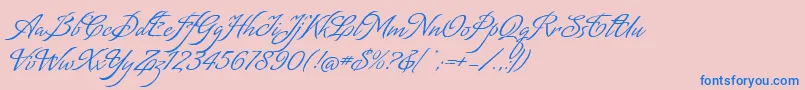 MatogrossoScript-Schriftart – Blaue Schriften auf rosa Hintergrund