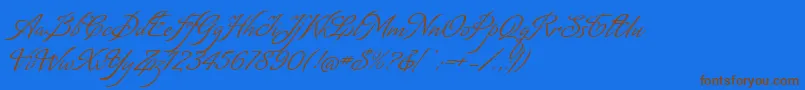 Fonte MatogrossoScript – fontes marrons em um fundo azul