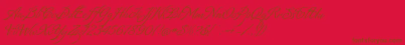 Fonte MatogrossoScript – fontes marrons em um fundo vermelho