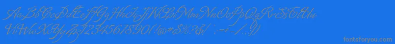 MatogrossoScript Font – Gray Fonts on Blue Background