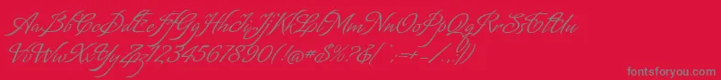 MatogrossoScript Font – Gray Fonts on Red Background