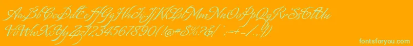 MatogrossoScript-Schriftart – Grüne Schriften auf orangefarbenem Hintergrund