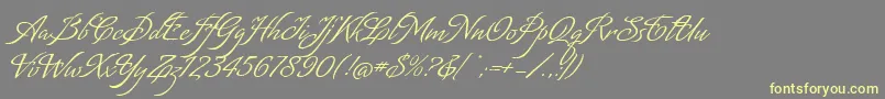 MatogrossoScript-Schriftart – Gelbe Schriften auf grauem Hintergrund