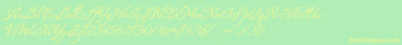 MatogrossoScript Font – Yellow Fonts on Green Background