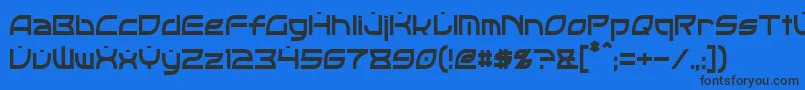 OpticCondensed Font – Black Fonts on Blue Background