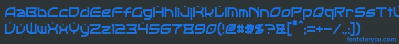フォントOpticCondensed – 黒い背景に青い文字
