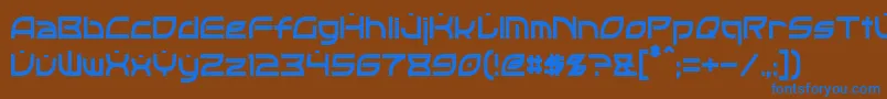 OpticCondensed Font – Blue Fonts on Brown Background