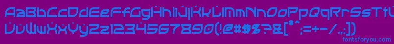 フォントOpticCondensed – 紫色の背景に青い文字