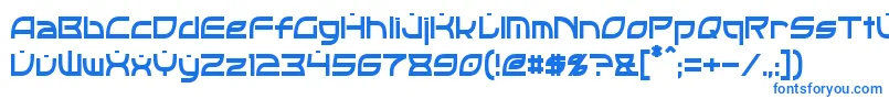 フォントOpticCondensed – 白い背景に青い文字