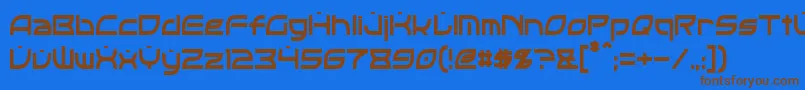 OpticCondensed Font – Brown Fonts on Blue Background