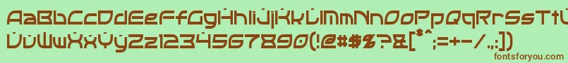 OpticCondensed Font – Brown Fonts on Green Background