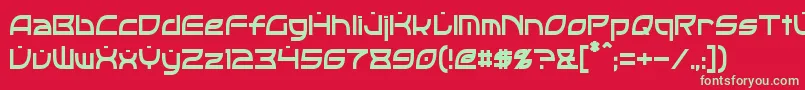 OpticCondensed Font – Green Fonts on Red Background