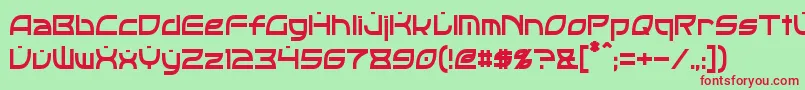 OpticCondensed Font – Red Fonts on Green Background