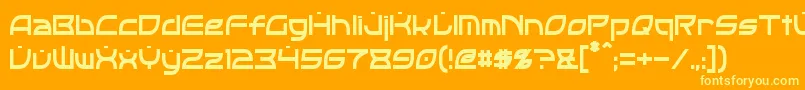 OpticCondensed Font – Yellow Fonts on Orange Background