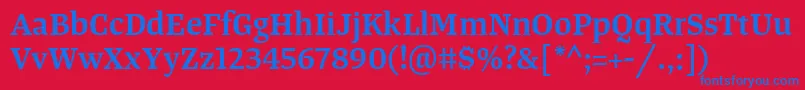 Czcionka TangerserifmediumSemibold – niebieskie czcionki na czerwonym tle