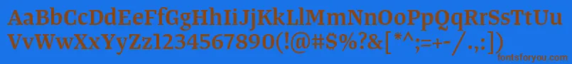 TangerserifmediumSemibold Font – Brown Fonts on Blue Background