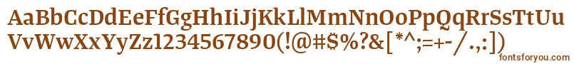 TangerserifmediumSemibold-fontti – ruskeat fontit valkoisella taustalla