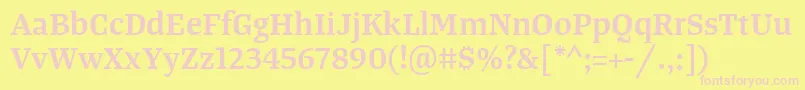 TangerserifmediumSemibold Font – Pink Fonts on Yellow Background
