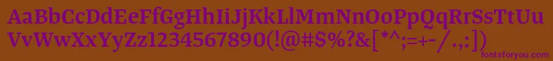 TangerserifmediumSemibold Font – Purple Fonts on Brown Background