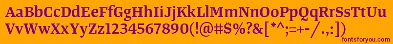 Шрифт TangerserifmediumSemibold – фиолетовые шрифты на оранжевом фоне