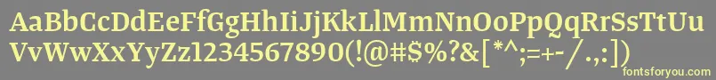 TangerserifmediumSemibold Font – Yellow Fonts on Gray Background