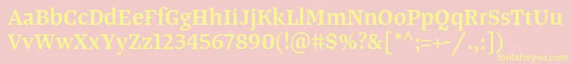 TangerserifmediumSemibold Font – Yellow Fonts on Pink Background