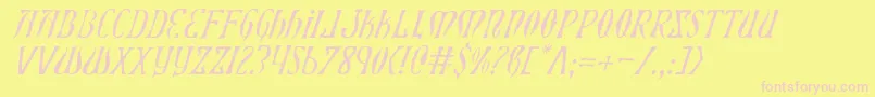 Xiphosli Font – Pink Fonts on Yellow Background