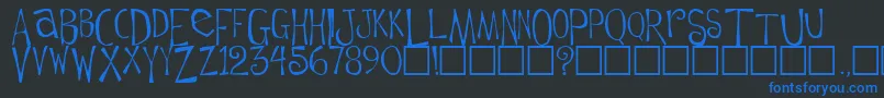 FlowerchildPlain Font – Blue Fonts on Black Background