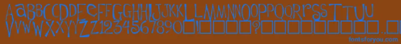 FlowerchildPlain Font – Blue Fonts on Brown Background