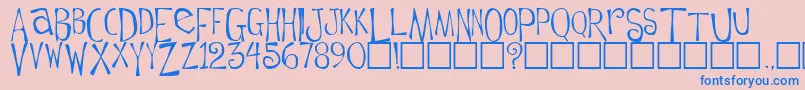 FlowerchildPlain Font – Blue Fonts on Pink Background